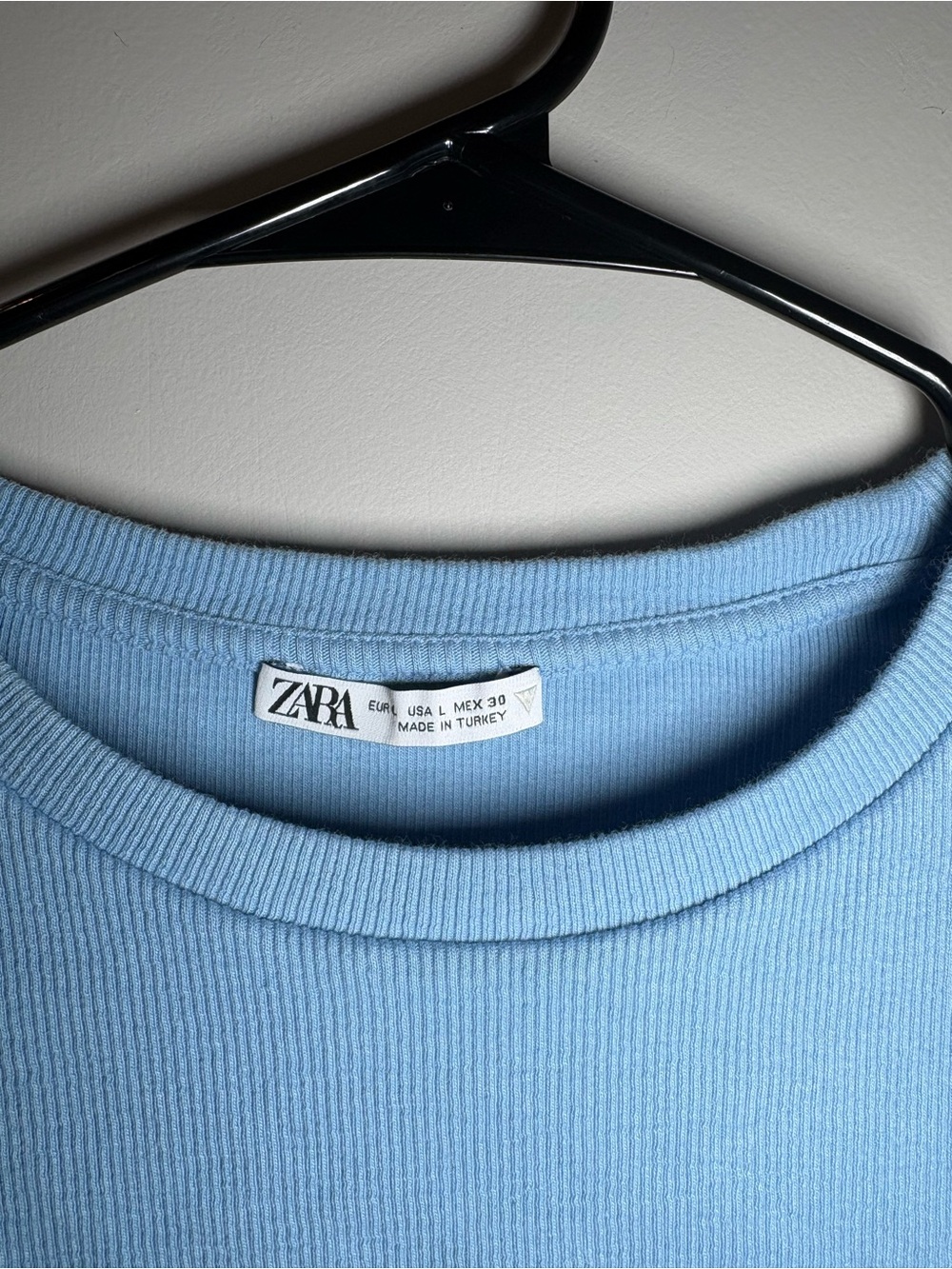 Zara Blue Ruffle Sleeve Ribbed Tank - Picture 3 of 3